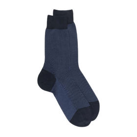 Chaussettes Homme Caviar en fil d'écosse - Bleu | Doré Doré