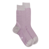 Chaussettes homme en fil d'Écosse renforcé à motifs caviar - Gris et rose | Doré Doré