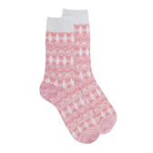 Chaussettes femme en coton à motifs tribaux - Rouge Géranium | Doré Doré