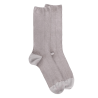 Chaussettes homme à côtes sans bord élastique en fil d'Écosse - Gris Métal