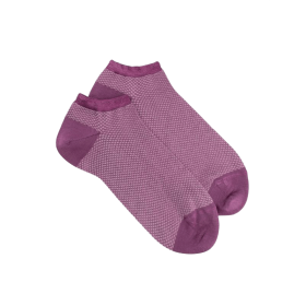 Socquettes femme à motifs losanges - Violet Grappe | Doré Doré