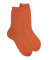 Chaussettes femme en laine avec transparence - Orange cognac
