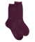 Chaussettes femme en laine avec transparence - Rouge sangria