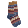 Chaussettes homme en laine à motif de Noël - Bleu Caban