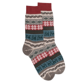 Chaussettes homme en laine à motif de Noël - Beige Sahara | Doré Doré