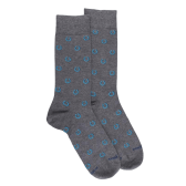 Chaussettes homme en coton à motif fer à cheval - Gris oxford | Doré Doré