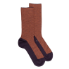 Chaussettes homme en laine sans bord élastique à motif géométrique - Violet mûrier & orange cognac