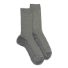 Chaussettes femme en laine et angora sans bord élastique effet brillant - Gris & cameleon