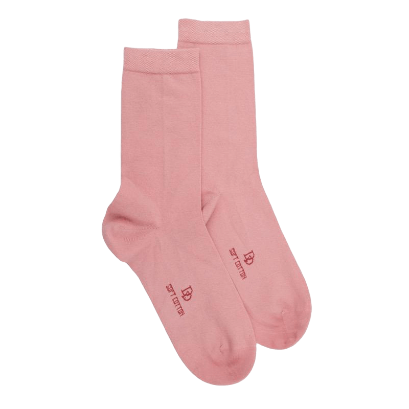 Chaussettes femme fines Soft Coton à bord souple - Rose Praline | Doré Doré