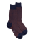 Chaussettes homme caviar en laine merinos - Bleu caban & Orange cognac