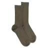 Chaussettes femme à côtes sans bord élastique en coton - Kaki