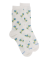 Chaussettes femme en fil d'Écosse à motifs fleurs - Blanc Givre