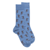 Chaussettes homme en coton à motifs crocodiles tribaux - Bleu Macadam