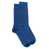 Chaussettes homme en coton à motifs tambours - Bleu Cosmos