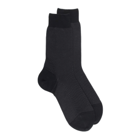 Chaussettes Homme Caviar en fil d'écosse - Noir | Doré Doré