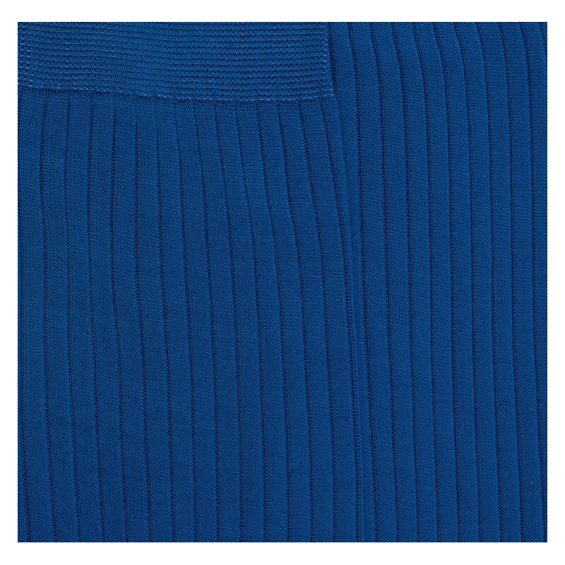 Chaussettes homme luxe en pur fil d'écosse extra fin - Bleu | Doré Doré