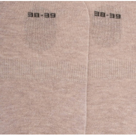 Chaussettes femme invisible en coton et bandes anti-glisse - Beige | Doré Doré