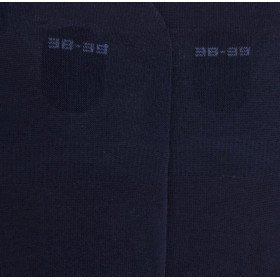 Chaussettes femme invisible en coton et bandes anti-glisse - Bleu marine | Doré Doré