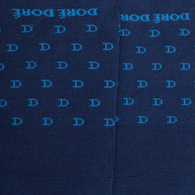 Chaussettes homme invisibles en fil d'Écosse à motifs "DD" - Bleu Voilier | Doré Doré