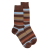 Chaussettes homme en coton avec motif rayure - Cacao & chocolat