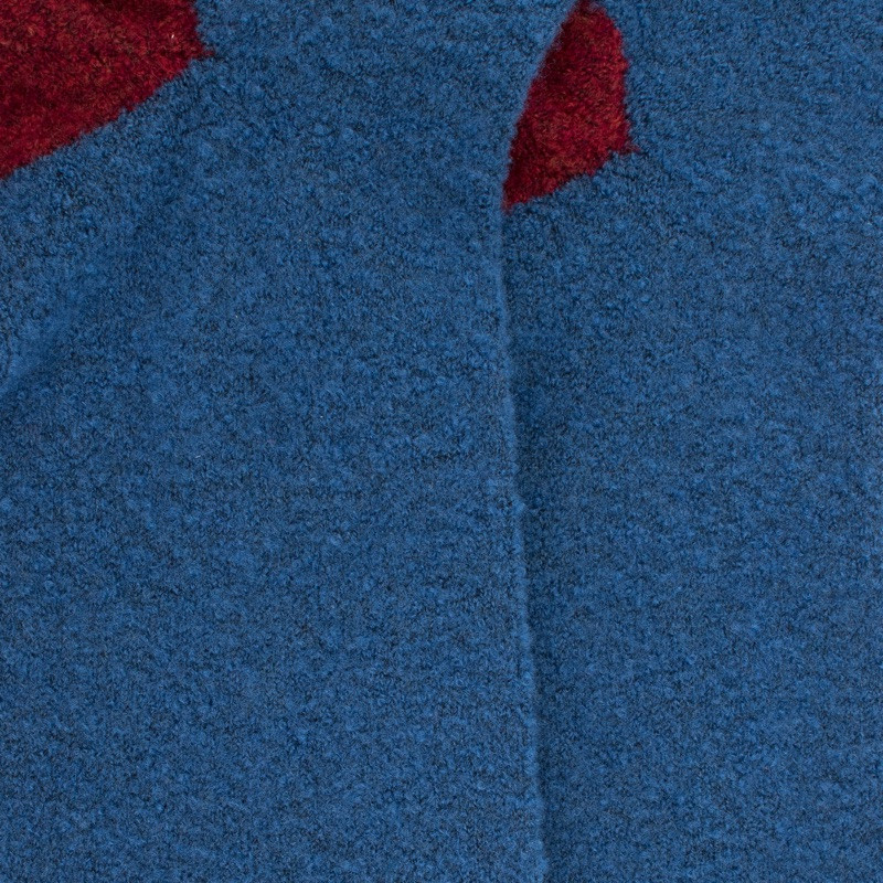 Chaussettes homme en laine polaire - Bleu saphir & rouge | Doré Doré