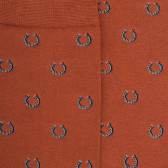 Chaussettes homme en coton à motif fer à cheval - Orange écureuil | Doré Doré
