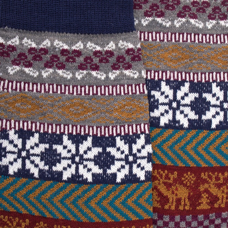 Chaussettes homme en laine à motif de Noël - Gris Bourrasque | Doré Doré