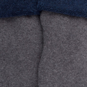 Chaussettes anti-dérapantes enfant en coton - Gris oxford & bleu caban | Doré Doré