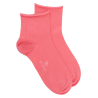 Socquettes avec bord roulé en coton égyptien - Rose