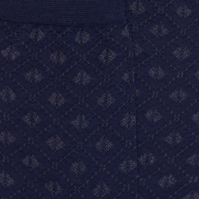 Chaussettes en laine avec losanges ajourés -Bleu | Doré Doré