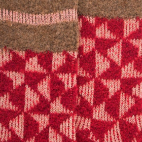 Chaussettes enfants en laine polaire motif géométrique - Rouge Ponceau | Doré Doré