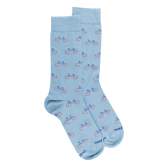Chaussettes homme en coton à motifs vélos - Gris connemara | Doré Doré