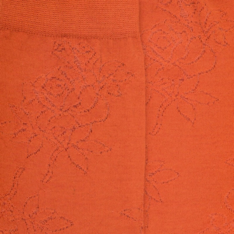 Chaussettes femme en laine avec transparence - Orange cognac | Doré Doré