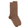 Chaussettes hommes en fil d'Ecosse avec petit motif D en deux couleurs - Marron Caille
