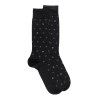 Chaussettes hommes en fil d'Ecosse avec petit motif D en deux couleurs - Noir
