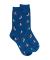 Chaussettes pour enfants en fil d'Ecosse à motifs de voile - Bleu