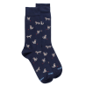 Chaussettes en coton égyptien pour hommes avec motifs de chiens - Bleu Matelot