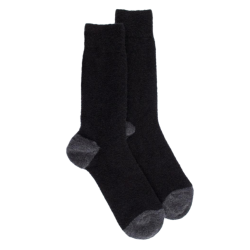 Chaussettes homme en laine polaire - Noir & gris anthracite | Doré Doré