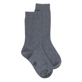 Chaussettes enfant en coton et cachemire - Gris | Doré Doré