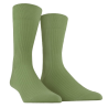 Chaussettes côtelées pour hommes en fil d'Ecosse 100% uni - Vert Campagne | Doré Doré