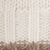 Pull à col rond en laine et alpaga avec tresses tricotées - Ecru & Blanc grive | Doré Doré