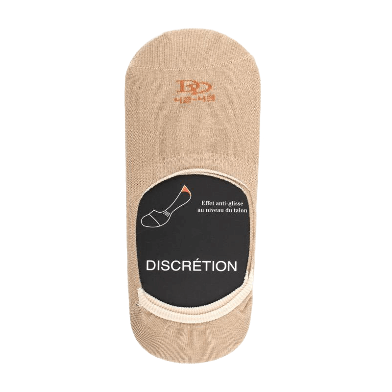 Lot de 7 paires de chaussettes invisibles homme en coton égyptien et bandes anti-glisse - Beige | Doré Doré