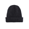 Bonnet à côtes unisexe en laine, soie et cachemire - Gris anthracite