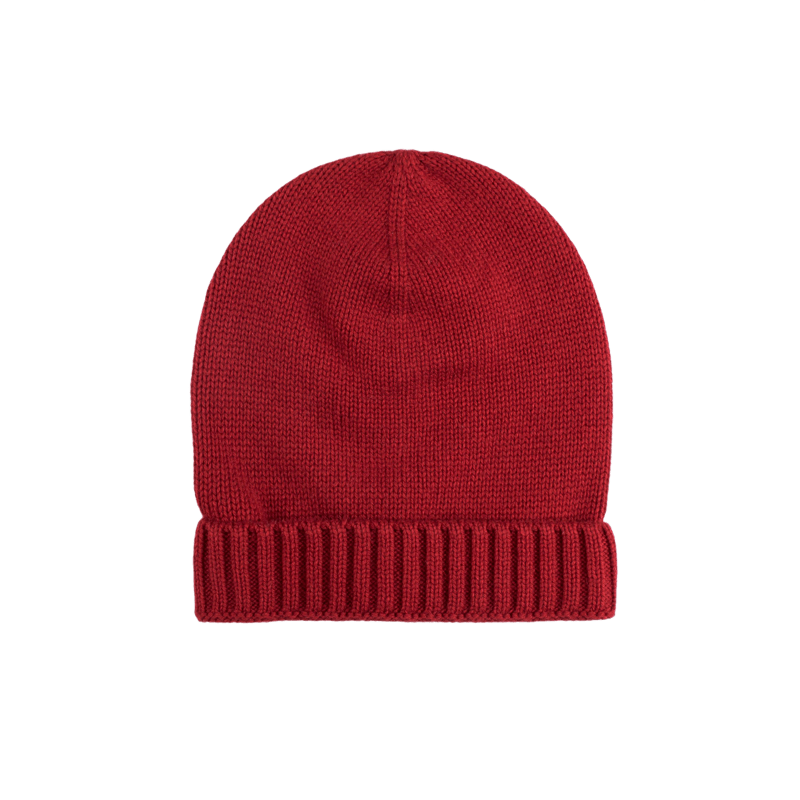 Bonnet unisexe en laine et cachemire - Rouge Ponceau | Doré Doré