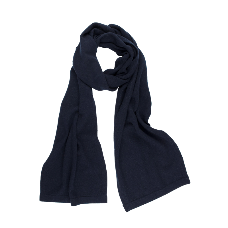 Écharpe unisexe en laine et cachemire - Bleu marine | Doré Doré