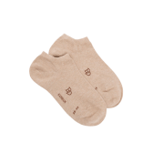 Socquettes femme en coton égyptien - Beige Sable