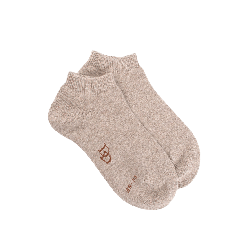 Socquettes femme en laine mérinos et cachemire - Beige chrysalide | Doré Doré
