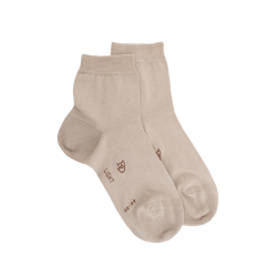 Socquettes femme Light en fil d'Ecosse et polyamide - Beige | Doré Doré