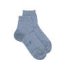 Socquettes femme fines en fil d'Écosse - Bleu Glacier