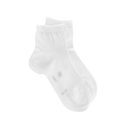 Socquettes femme Light en fil d'Ecosse et polyamide - Blanc | Doré Doré